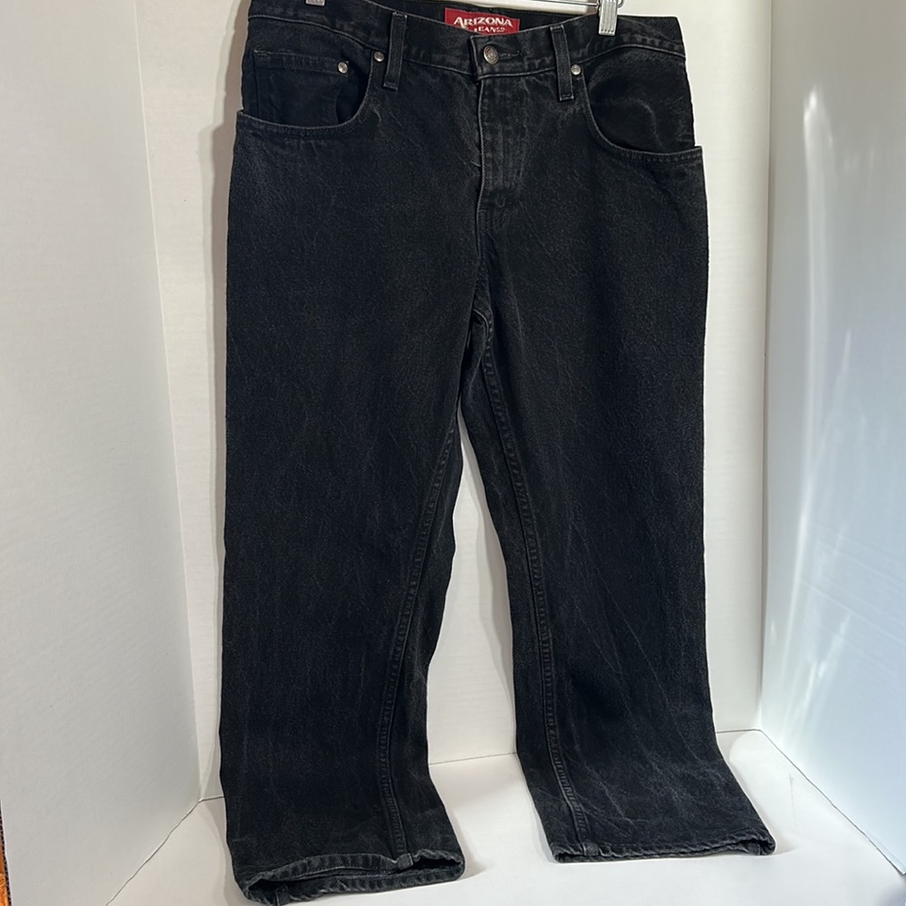 Arizona jeans black denim slim straight jeans size 32x30